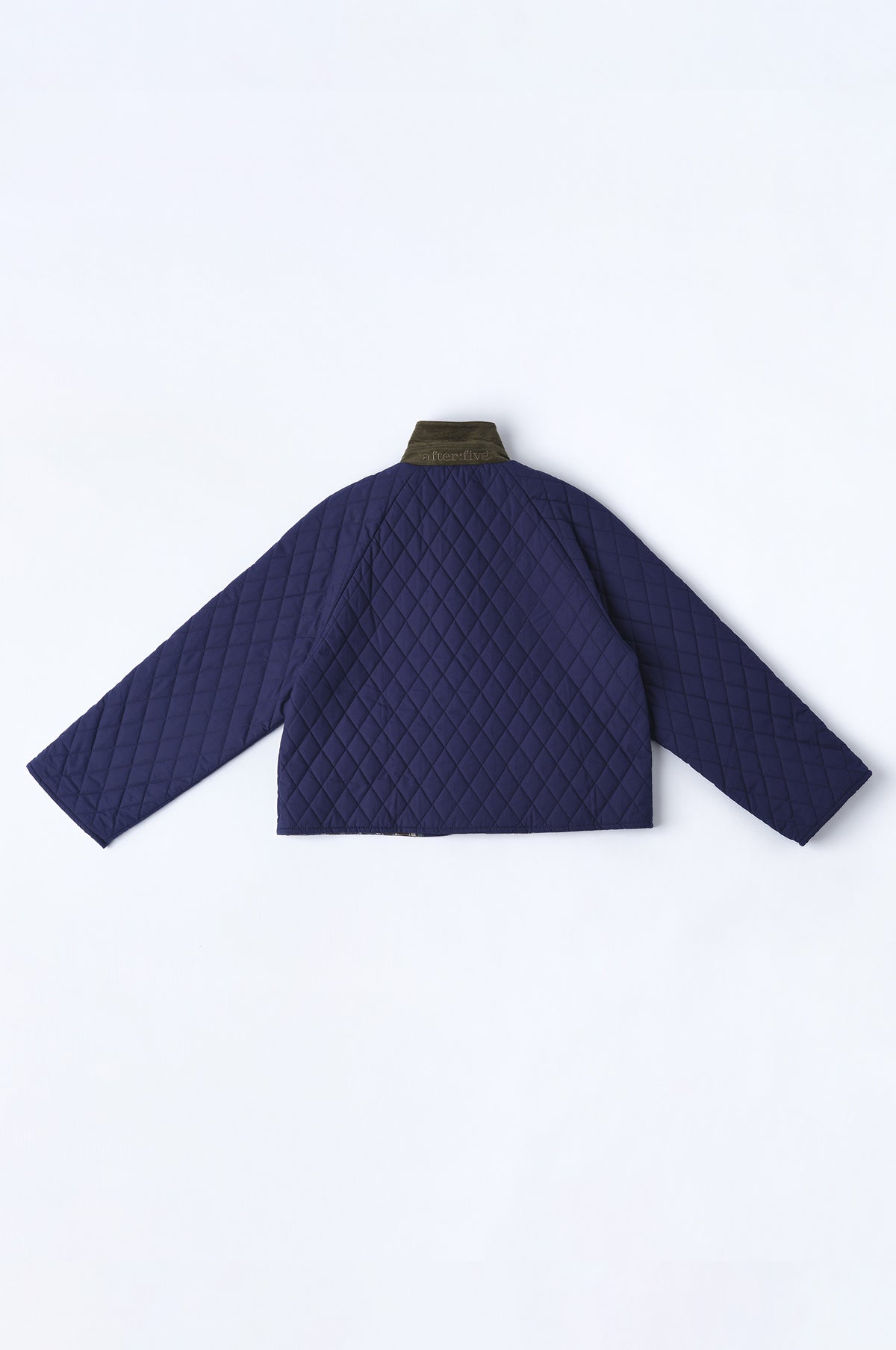 As Luck Happens Quilted Corduroy-Collared Jacket in Twilight