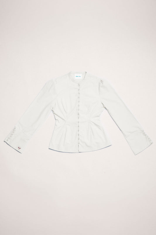 Growing Out Your Sleeve Poplin Shirt in Pearl