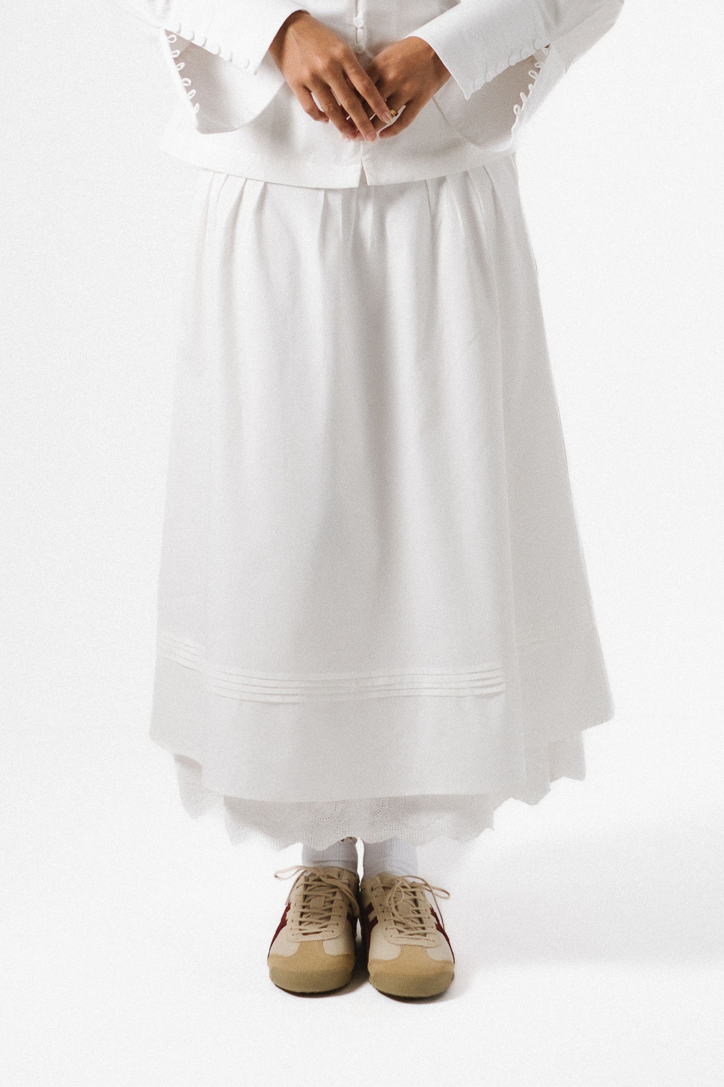 First Blooms Of Spring Skirt in Pearl