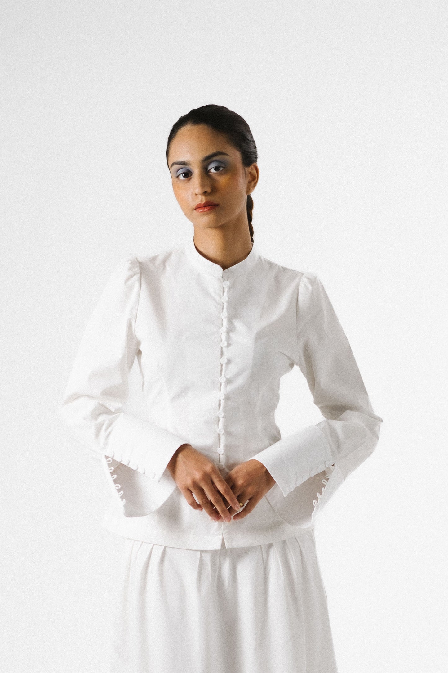 Growing Out Your Sleeve Poplin Shirt in Pearl