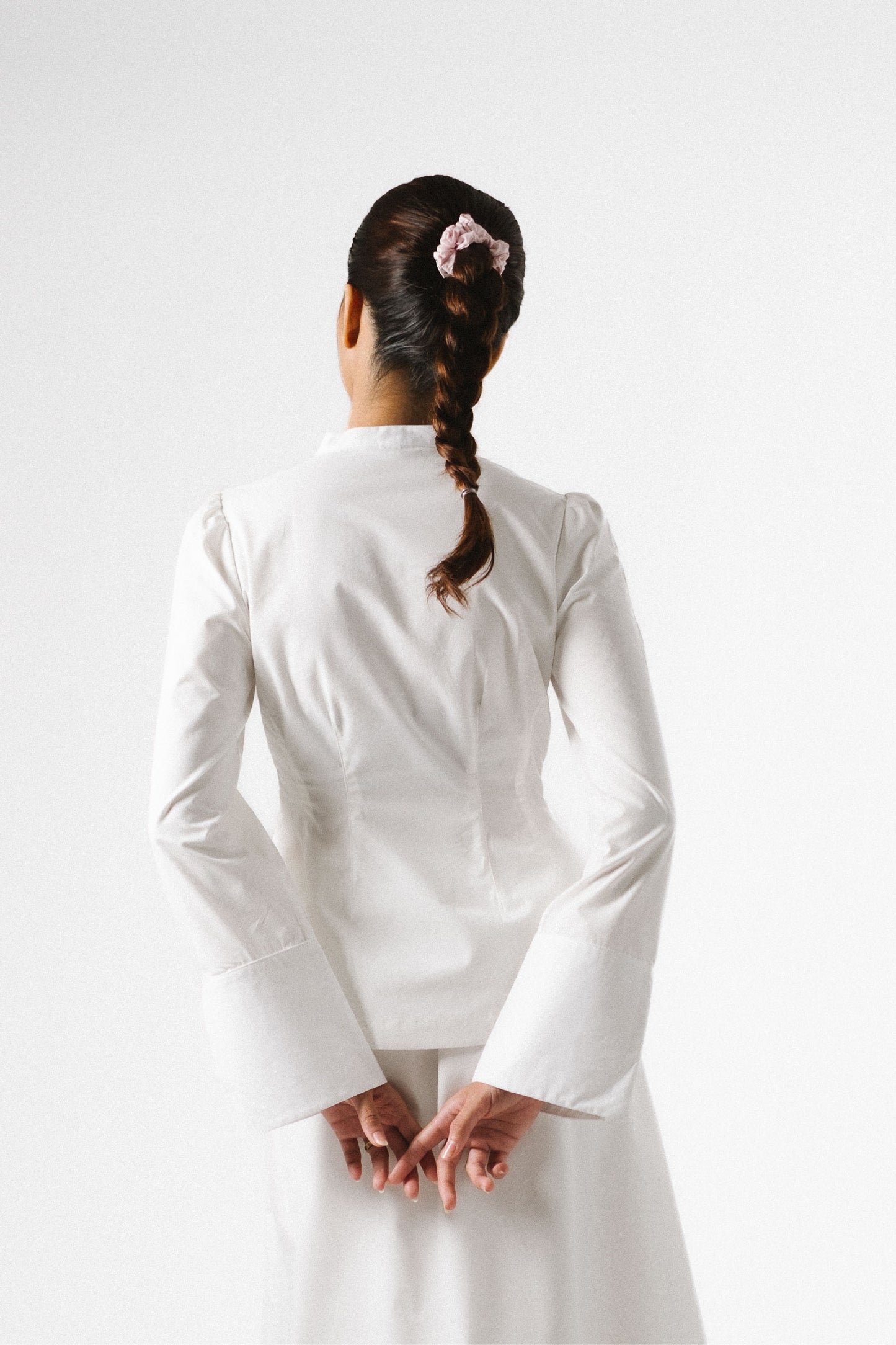 Growing Out Your Sleeve Poplin Shirt in Pearl