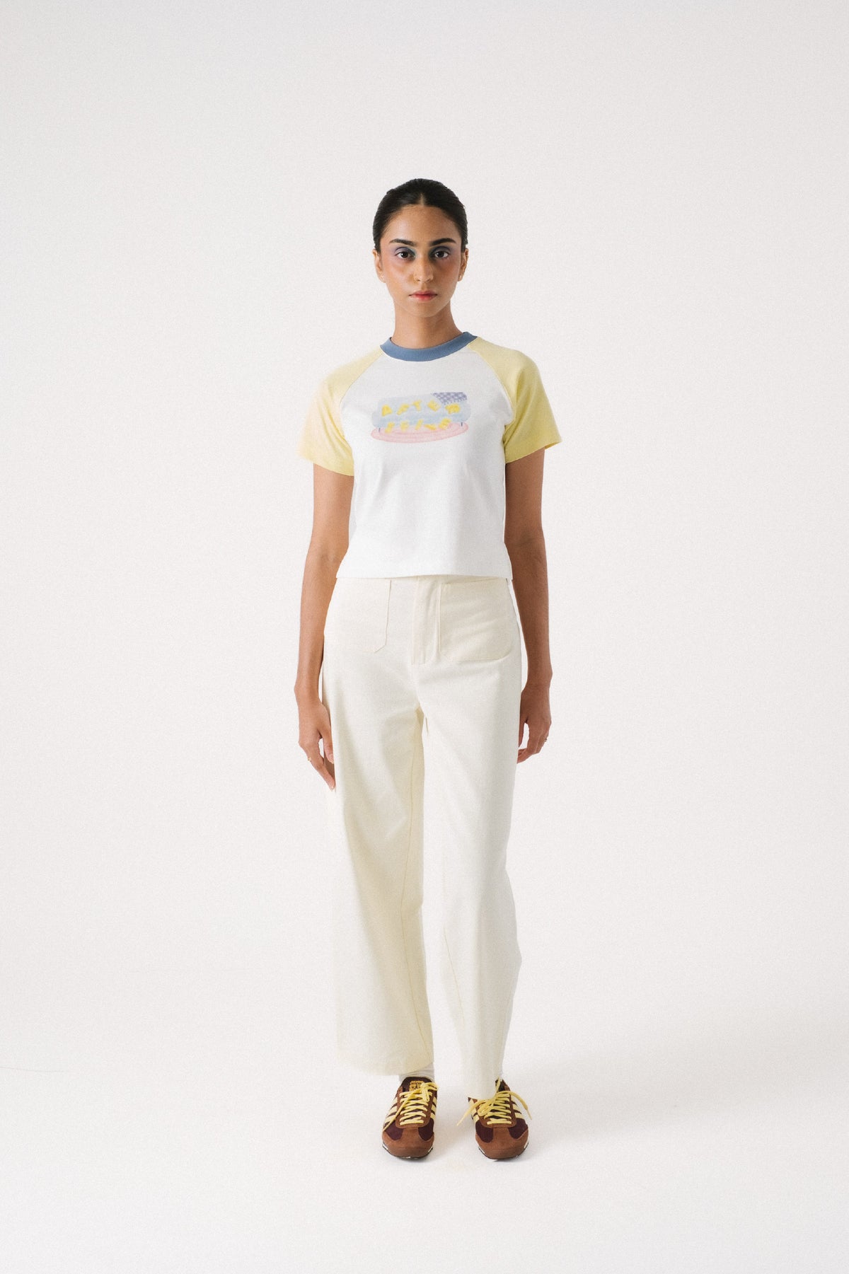 Model wearing the In Reverie Tee, shown from the front